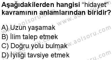 Din Kültürü ve Ahlak Bilgisi 5 Dersi 2024-2025 yılı 3. Dönem sınavı 8. Soru