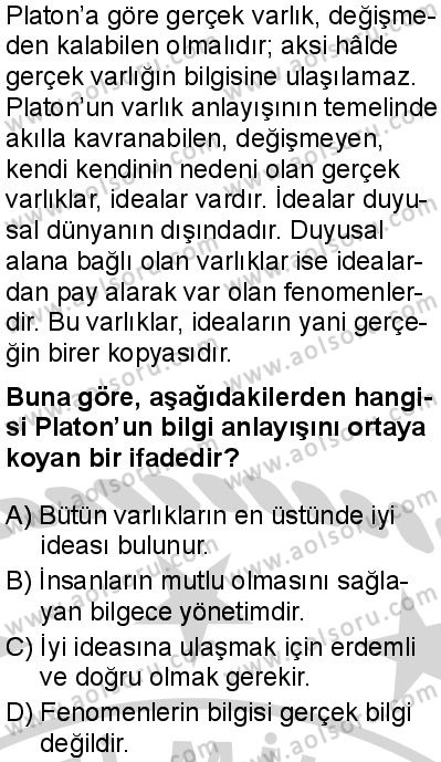 Felsefe 3 Dersi 2024-2025 yılı 3. Dönem sınavı 3. Soru