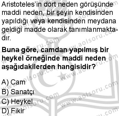 Felsefe 3 Dersi 2024-2025 yılı 3. Dönem sınavı 4. Soru
