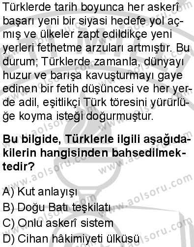Tarih 2 Dersi 2024-2025 yılı 3. Dönem sınavı 4. Soru