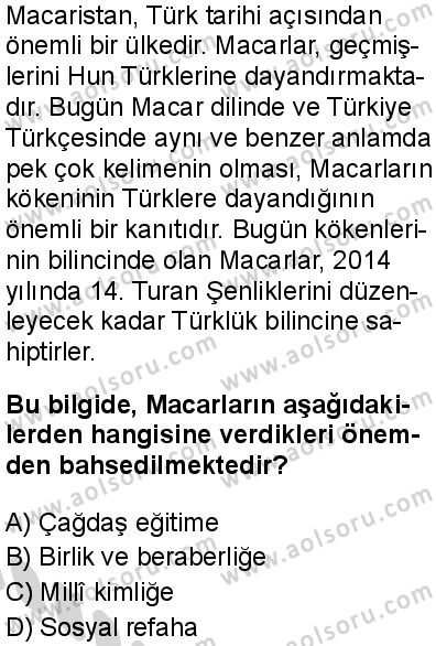 Tarih 2 Dersi 2024-2025 yılı 3. Dönem sınavı 6. Soru
