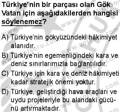 Coğrafya 1 Dersi 2024-2025 yılı 3. Dönem sınavı 5. Soru