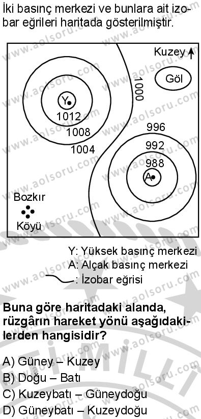 Coğrafya 1 Dersi 2024-2025 yılı 3. Dönem sınavı 7. Soru