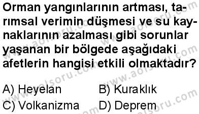 Seçmeli Coğrafya 3 Dersi 2024-2025 yılı 3. Dönem sınavı 1. Soru