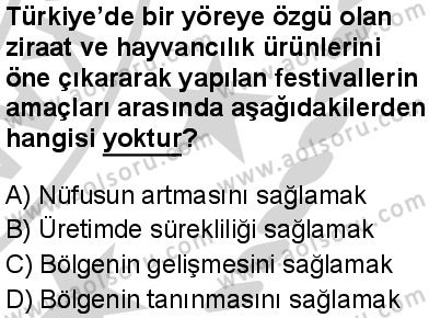 Seçmeli Coğrafya 3 Dersi 2024-2025 yılı 3. Dönem sınavı 3. Soru