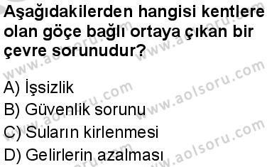 Seçmeli Coğrafya 3 Dersi 2024-2025 yılı 3. Dönem sınavı 4. Soru