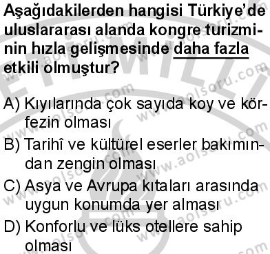 Seçmeli Coğrafya 3 Dersi 2024-2025 yılı 3. Dönem sınavı 10. Soru