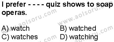 İngilizce 1 Dersi 2024-2025 yılı 3. Dönem sınavı 4. Soru