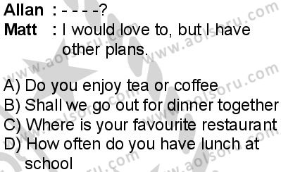 İngilizce 1 Dersi 2024-2025 yılı 3. Dönem sınavı 5. Soru