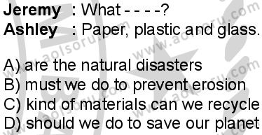 İngilizce 1 Dersi 2024-2025 yılı 3. Dönem sınavı 6. Soru