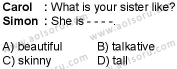 İngilizce 1 Dersi 2024-2025 yılı 3. Dönem sınavı 8. Soru