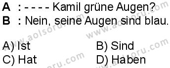 Almanca 1 Dersi 2024-2025 yılı 3. Dönem sınavı 3. Soru