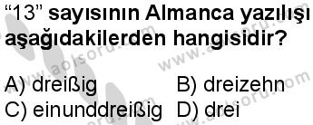 Almanca 1 Dersi 2024-2025 yılı 3. Dönem sınavı 9. Soru
