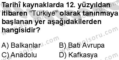 Seçmeli Ortak Türk Tarihi 1 Dersi 2024-2025 yılı 3. Dönem sınavı 2. Soru