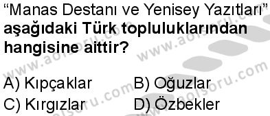 Seçmeli Ortak Türk Tarihi 1 Dersi 2024-2025 yılı 3. Dönem sınavı 8. Soru