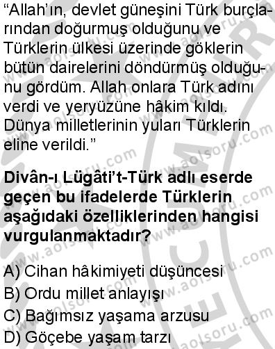 Seçmeli Ortak Türk Tarihi 1 Dersi 2024-2025 yılı 3. Dönem sınavı 9. Soru