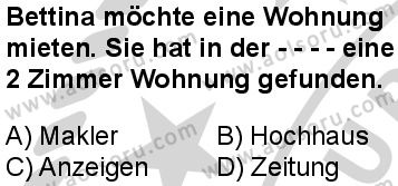 Almanca 5 Dersi 2024-2025 yılı 3. Dönem sınavı 3. Soru
