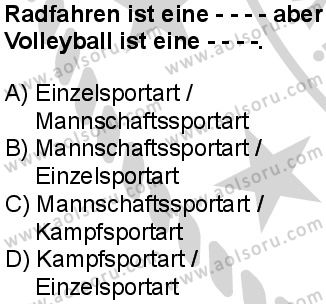 Almanca 5 Dersi 2024-2025 yılı 3. Dönem sınavı 5. Soru