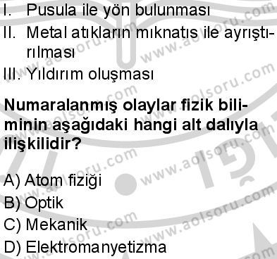 Fizik 1 Dersi 2024-2025 yılı 3. Dönem sınavı 3. Soru