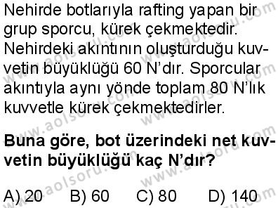 Fizik 1 Dersi 2024-2025 yılı 3. Dönem sınavı 7. Soru