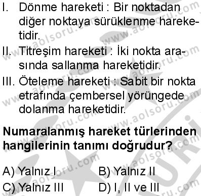Fizik 1 Dersi 2024-2025 yılı 3. Dönem sınavı 8. Soru