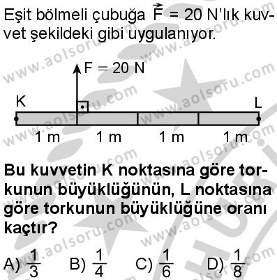Seçmeli Fizik 1 Dersi 2024-2025 yılı 3. Dönem sınavı 8. Soru