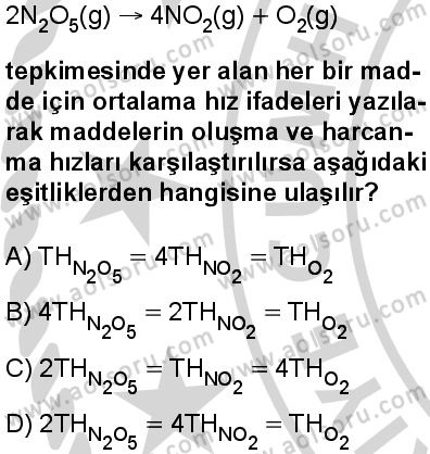 Seçmeli Kimya 2 Dersi 2024-2025 yılı 3. Dönem sınavı 3. Soru