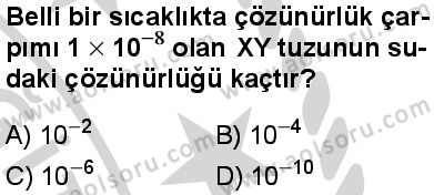 Seçmeli Kimya 2 Dersi 2024-2025 yılı 3. Dönem sınavı 10. Soru