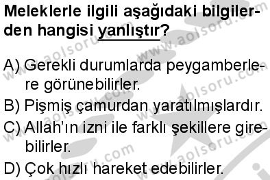 Temel Dini Bilgiler 1 Dersi 2024-2025 yılı 3. Dönem sınavı 5. Soru