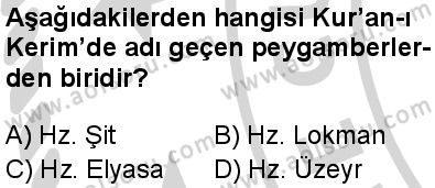 Temel Dini Bilgiler 1 Dersi 2024-2025 yılı 3. Dönem sınavı 6. Soru