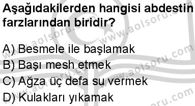Temel Dini Bilgiler 1 Dersi 2024-2025 yılı 3. Dönem sınavı 9. Soru