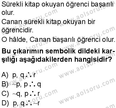 Seçmeli Mantık 2 Dersi 2024-2025 yılı 3. Dönem sınavı 1. Soru