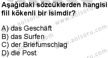 Almanca 8 Dersi 2024-2025 yılı 3. Dönem sınavı 10. Soru