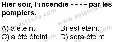 Fransızca 8 Dersi 2024-2025 yılı 3. Dönem sınavı 1. Soru