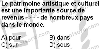 Fransızca 8 Dersi 2024-2025 yılı 3. Dönem sınavı 3. Soru