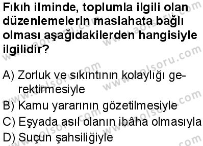 Fıkıh 1 Dersi 2024-2025 yılı 3. Dönem sınavı 2. Soru