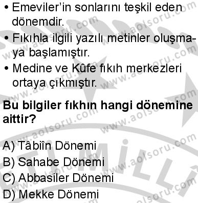 Fıkıh 1 Dersi 2024-2025 yılı 3. Dönem sınavı 3. Soru