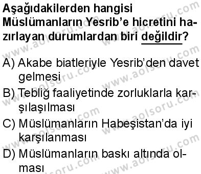Seçmeli Peygamberimizin Hayatı 2 Dersi 2024-2025 yılı 3. Dönem sınavı 2. Soru
