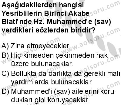 Seçmeli Peygamberimizin Hayatı 2 Dersi 2024-2025 yılı 3. Dönem sınavı 5. Soru