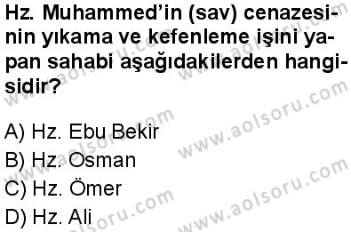 Seçmeli Peygamberimizin Hayatı 2 Dersi 2024-2025 yılı 3. Dönem sınavı 10. Soru