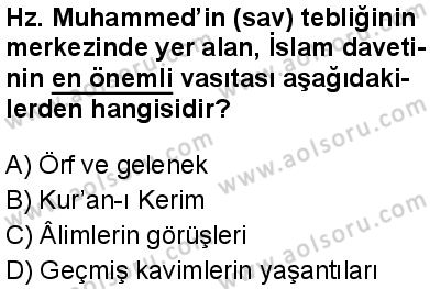 Seçmeli Peygamberimizin Hayatı 5 Dersi 2024-2025 yılı 3. Dönem sınavı 3. Soru