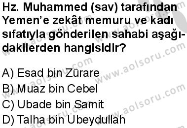 Seçmeli Peygamberimizin Hayatı 5 Dersi 2024-2025 yılı 3. Dönem sınavı 6. Soru