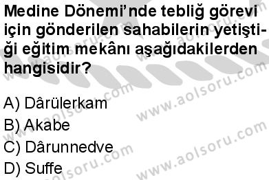 Seçmeli Peygamberimizin Hayatı 5 Dersi 2024-2025 yılı 3. Dönem sınavı 10. Soru