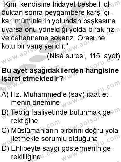 Seçmeli Peygamberimizin Hayatı 7 Dersi 2024-2025 yılı 3. Dönem sınavı 3. Soru