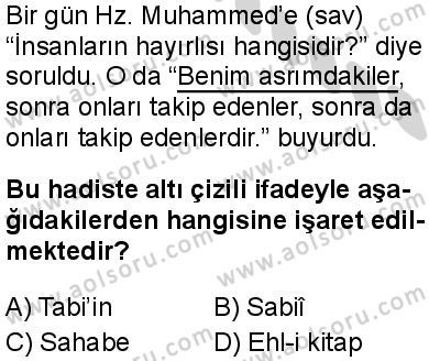 Seçmeli Peygamberimizin Hayatı 7 Dersi 2024-2025 yılı 3. Dönem sınavı 7. Soru