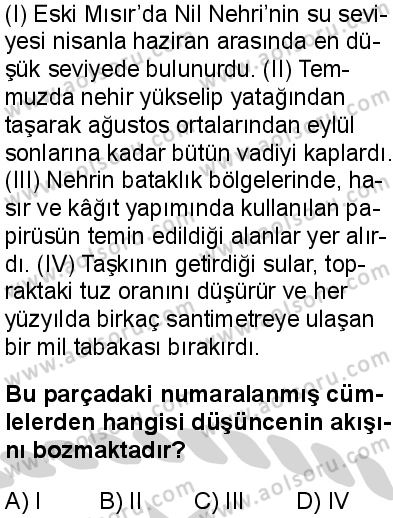 Türk Dili ve Edebiyatı 7 Dersi 2024-2025 yılı 3. Dönem sınavı 3. Soru