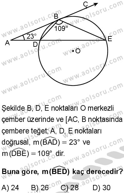 Seçmeli Matematik 2 Dersi 2024-2025 yılı 3. Dönem sınavı 3. Soru