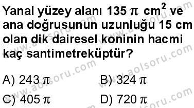 Seçmeli Matematik 2 Dersi 2024-2025 yılı 3. Dönem sınavı 6. Soru