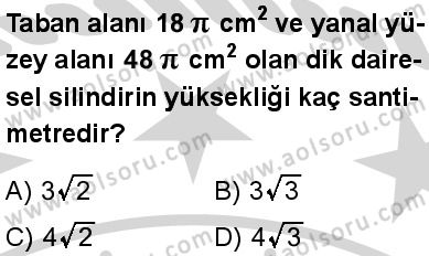 Seçmeli Matematik 2 Dersi 2024-2025 yılı 3. Dönem sınavı 7. Soru