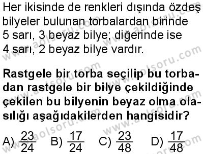 Seçmeli Matematik 2 Dersi 2024-2025 yılı 3. Dönem sınavı 10. Soru